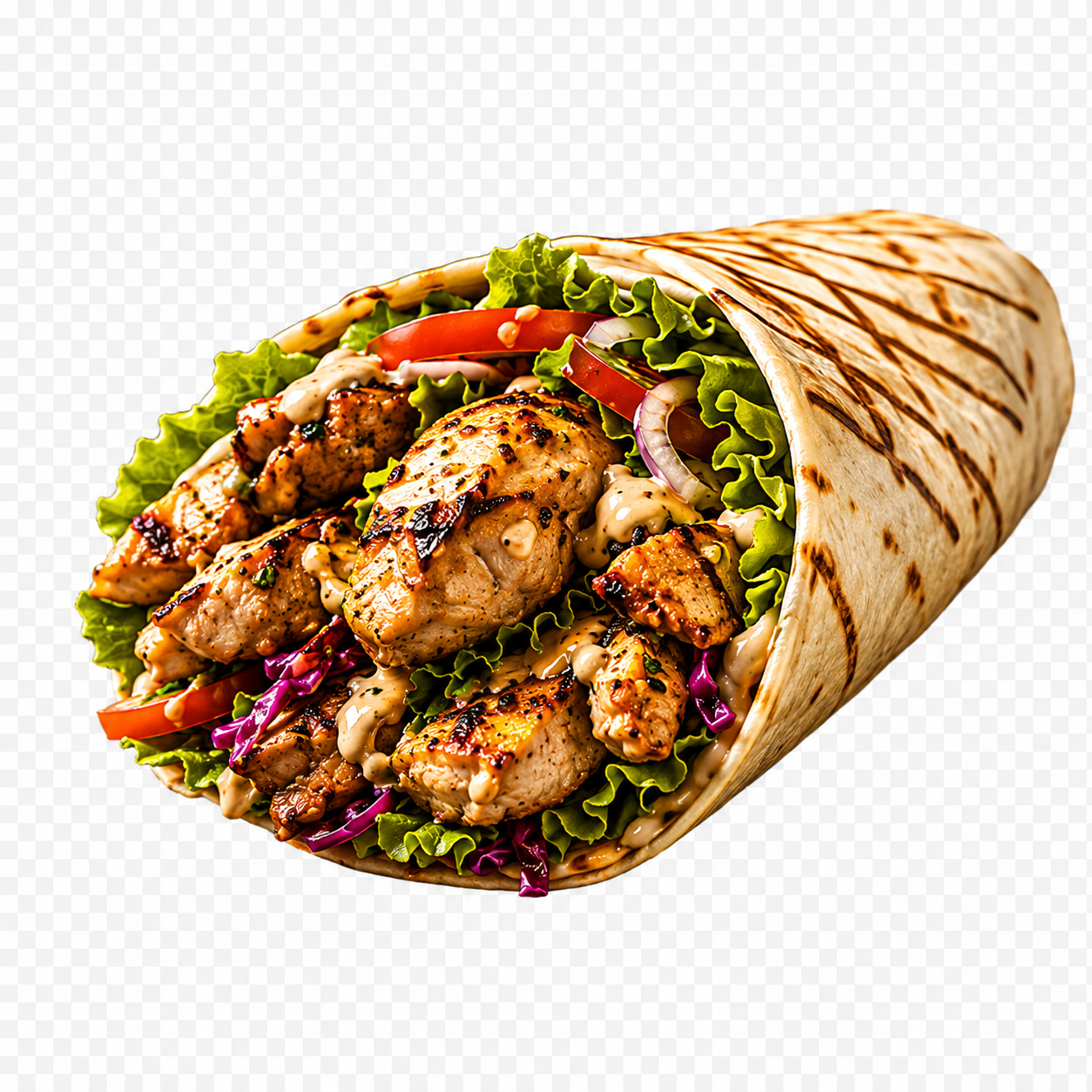 Chicken wrapped kebab