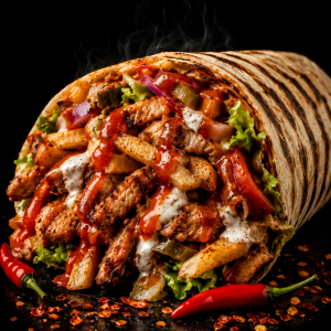 Spicy Chicken Kebab Wrap