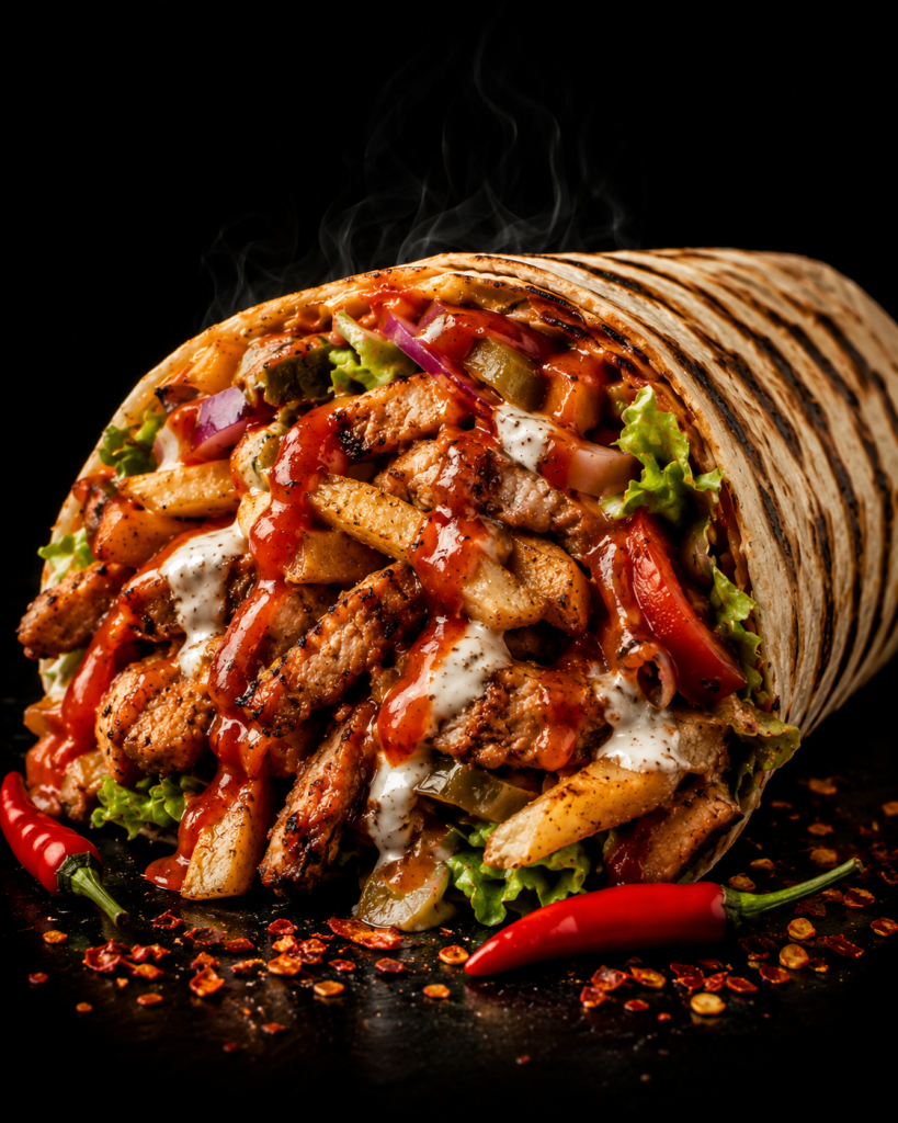 Spicy Chicken Kebab Wrap