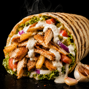 Garlic Chicken Kebab Wrap