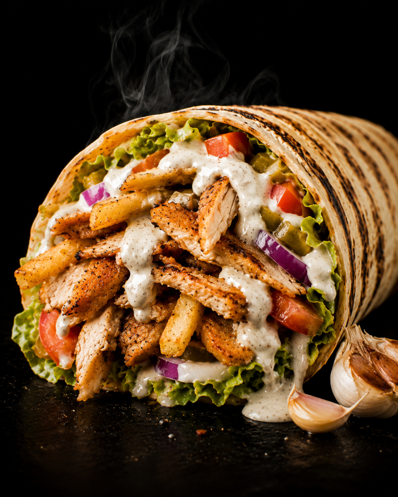 Garlic Chicken Kebab Wrap
